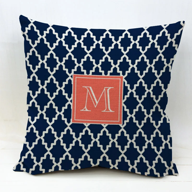 Новый дизайн домашний декор письмо Подушка Чехол с большой м геометрический