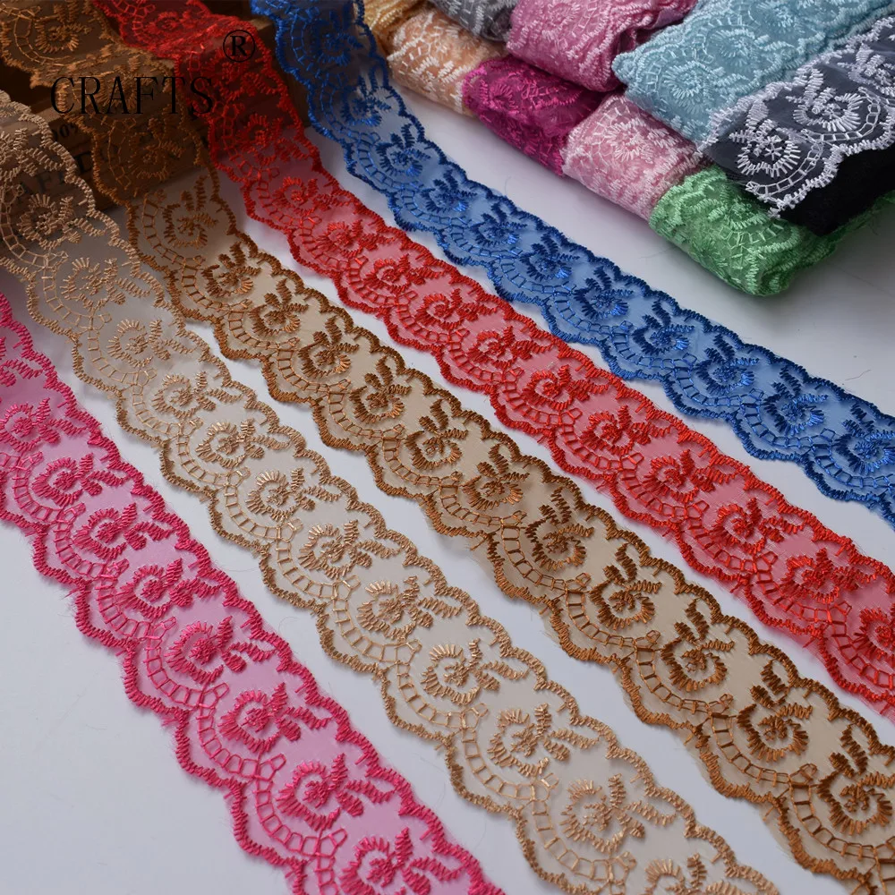 10 ярдов Красивая кружевная вышитая ткань шириной 40 мм|embroidery sewing|lace embroidery fabricembroidery