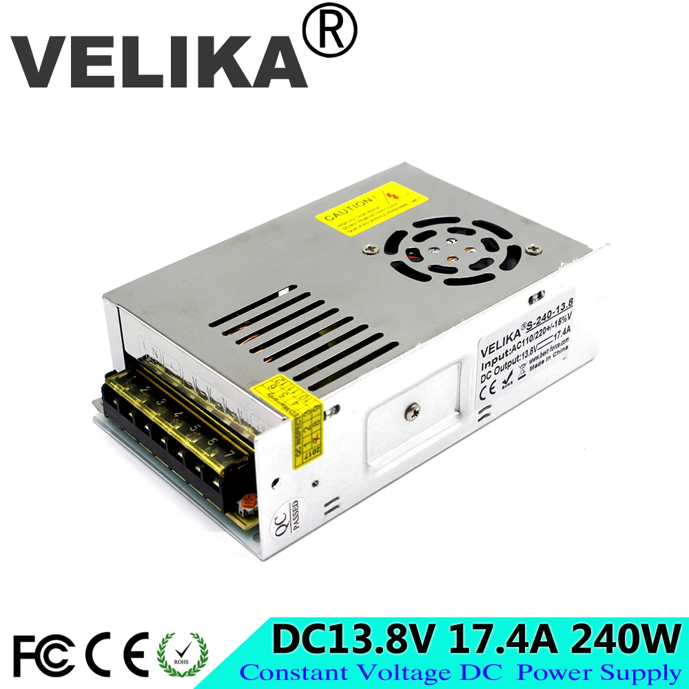 Universial DC 13 8 V 17.4A 240W Выключатель питания светодиодный трансформатор 110v 220v AC DC13.8V SMPS