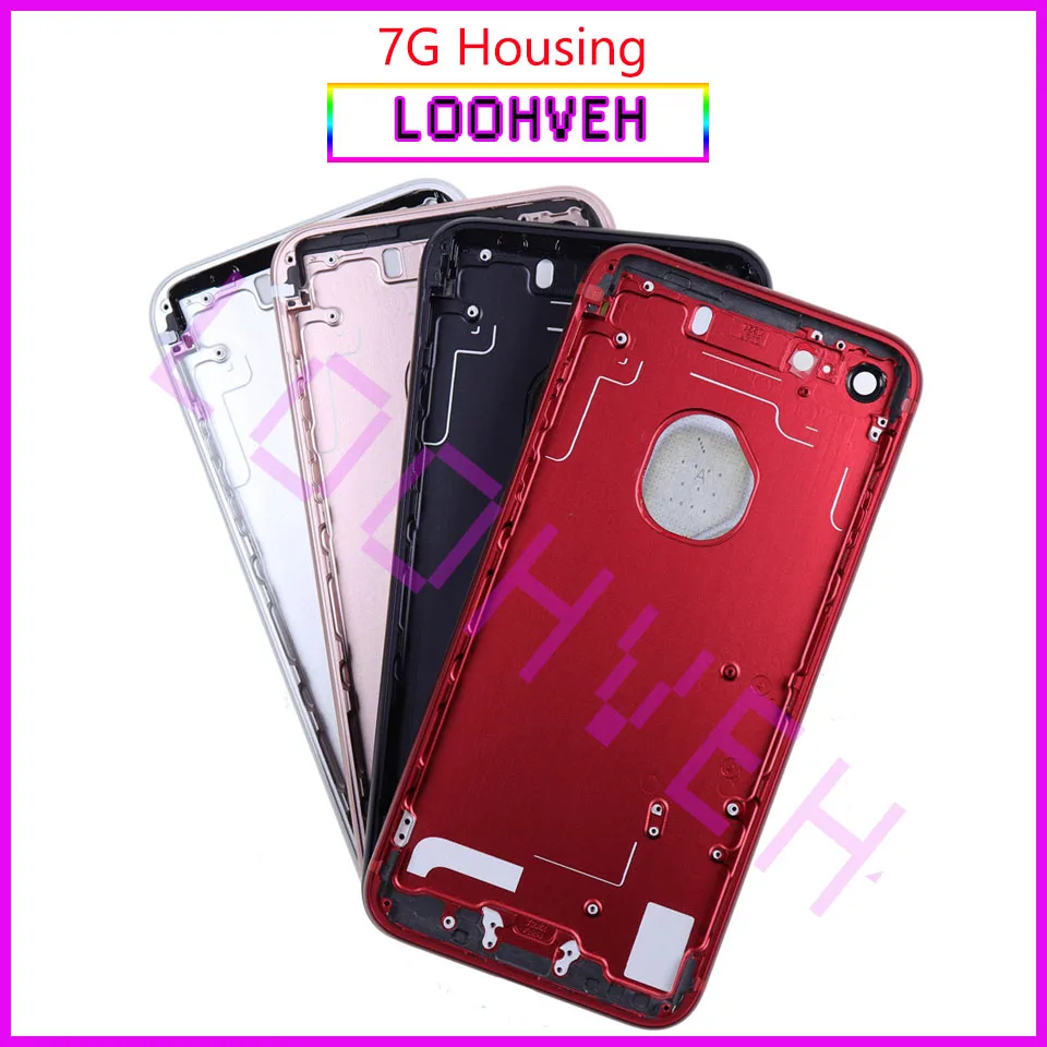 Черный корпус для iPhone 7 7G металлический чехол-батарея для iPhone 7 Plus чехол корпус средняя рамка Шасси Бесплатный чехол+ подарок