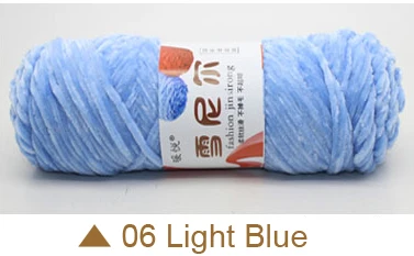 06 light blue 400 г шенилловая цветная и приятная для кожи пряжа для свитера, шапки, шарфа тепло и удобно - Цвет: 06 light blue