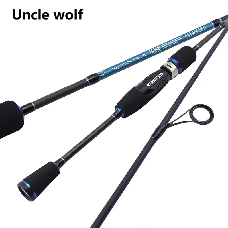 Углерода ul-спиннинг 2.03 м 1-7 г приманки Вес Ультралайт спиннинги Канне спиннинг