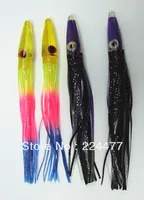 Hot Sale-9 inch octopus skirt lure soft bait sea fishing lure big game trolling fishing lure Resin head with octopus skirt
