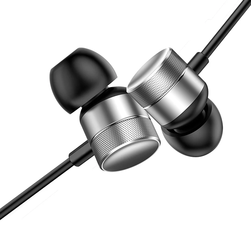 Silver Earphone Baseus H04 наушники стерео гарнитура наушники-вкладыши 3,5 мм разъем провод наушники с микрофоном для iPhone 6S Xiaomi samsung fone de ouvido - Цвет: Silver Earphone