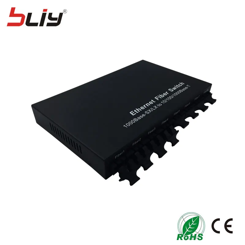 8giga двойной Волокно и 1 1000 Мбит/с TX RJ45 переключатель Media Converter одиночный режим media