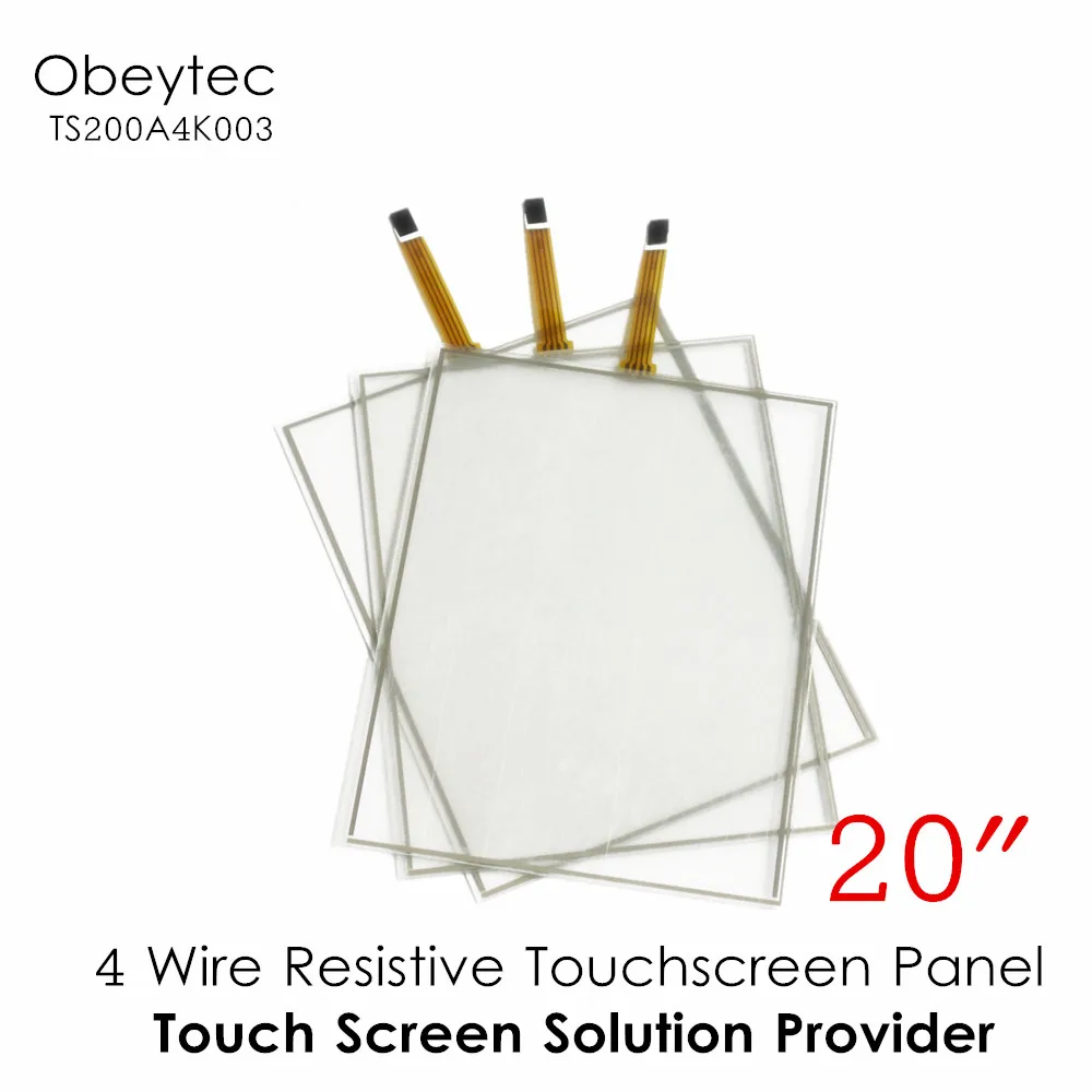 Obeytec 20 дюймов резистивная сенсорная панель 4 провода сенсорный экран с USB/серийный