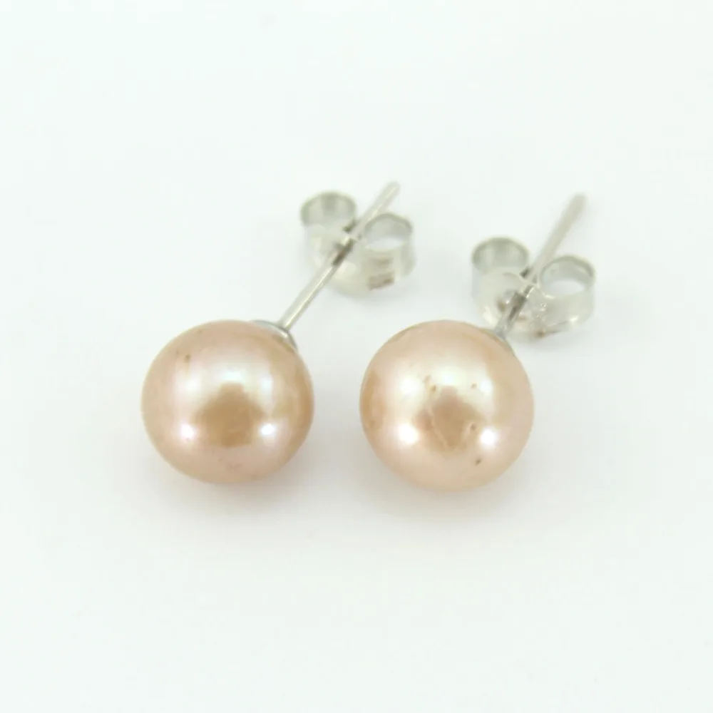Серьги-гвоздики женские из серебра 2019 пробы с пресноводным жемчугом E11565 925 |