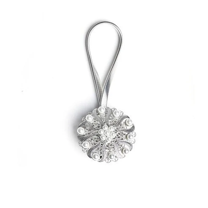 

2pcs High quality fower shaped curtain tieback magnetic curtains buckle window screening ball clip holder accessories