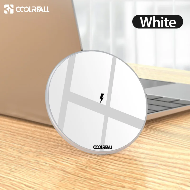 White Coolreall 15 Вт Qi Беспроводное зарядное устройство для samsung S9 S10 iPhone X XS MAX XR 8 Plus для Xiaomi 9 huawei P30 pro 10 Вт Беспроводная зарядка - Тип штекера: White
