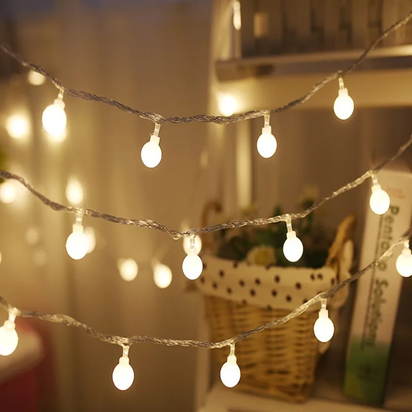 

10M Fairy Garland LED Ball String lights Waterproof for Christmas tree wedding home indoor decoration with EU/US Plug