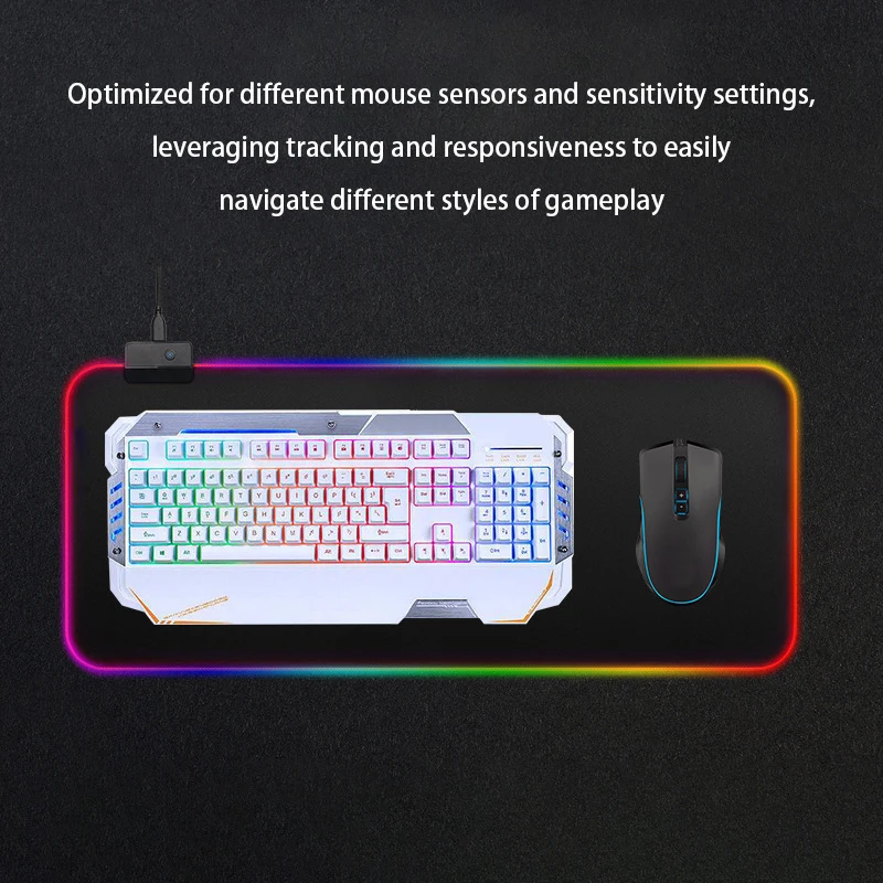 RGB коврик для мыши игровой большой XXL компьютерный XL геймерский коврики