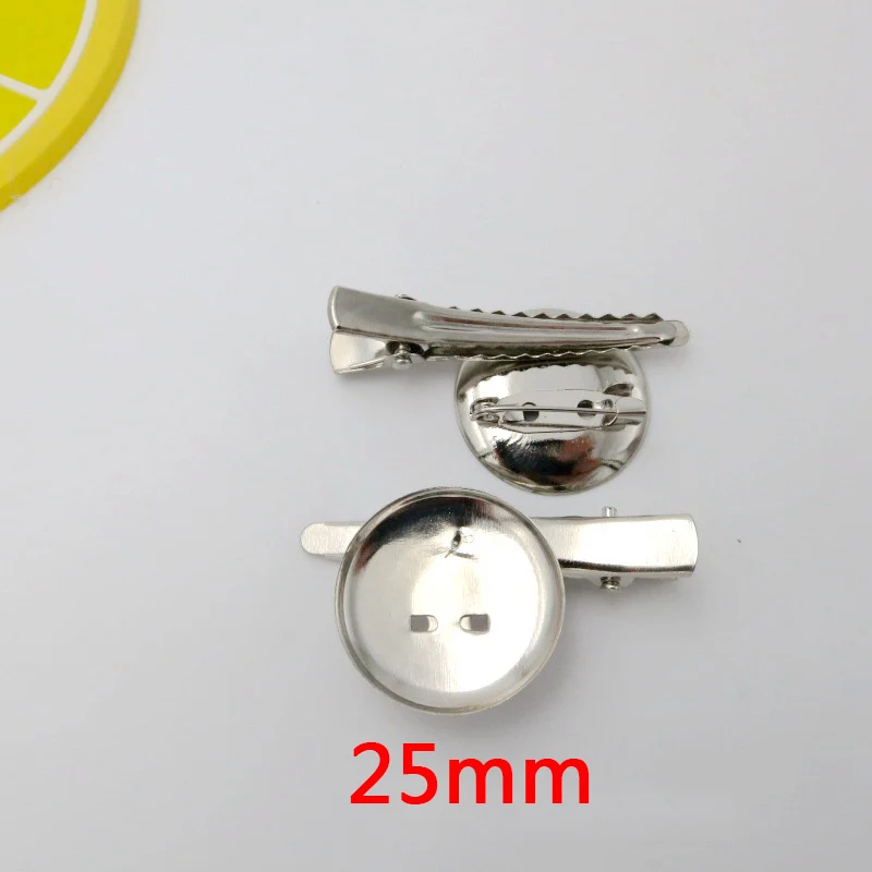 Diameter 25mm 20шт медный кабошон основа заколки для волос заколка для волос заготовка шпилька установка 20 мм 25 мм 30 мм круглые стеклянные ювелирные изделия с камеями - Цвет: Diameter 25mm