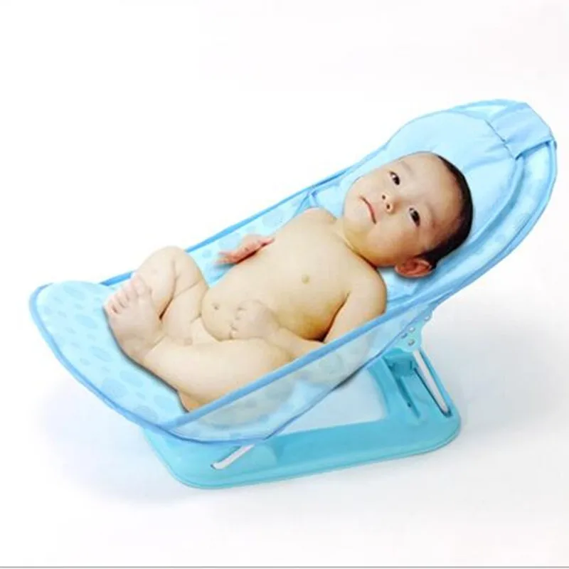 Brand New Arrival Baby Folding Bath Chair With a Bath Pillow Infant Bath Rack Bed Babies Tubs Shelf Three Color Options