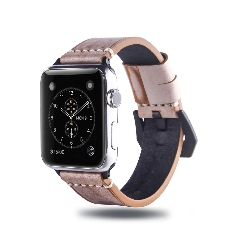 Модный Матовый кожаный ремешок для Apple Watch 38, 42 мм, ремешок с пряжкой, винтажные Ремешки для наручных часов iWatch Series 5, 4, 3, 2, 1 издание, 40, 44 мм