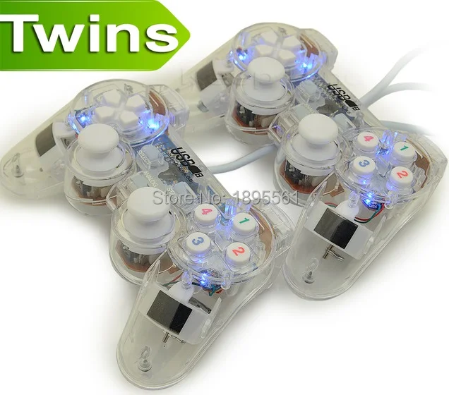 Новый USB вибрации геймпад близнецы пк игровой контроллер джойстик ALP034 |