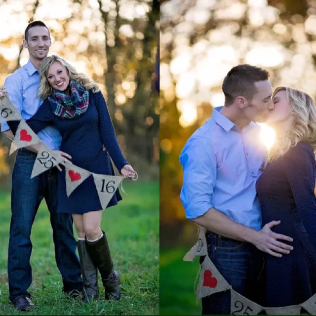 2016 Бесплатная доставка сохранение даты обруч из мешковины свадебные знаки для