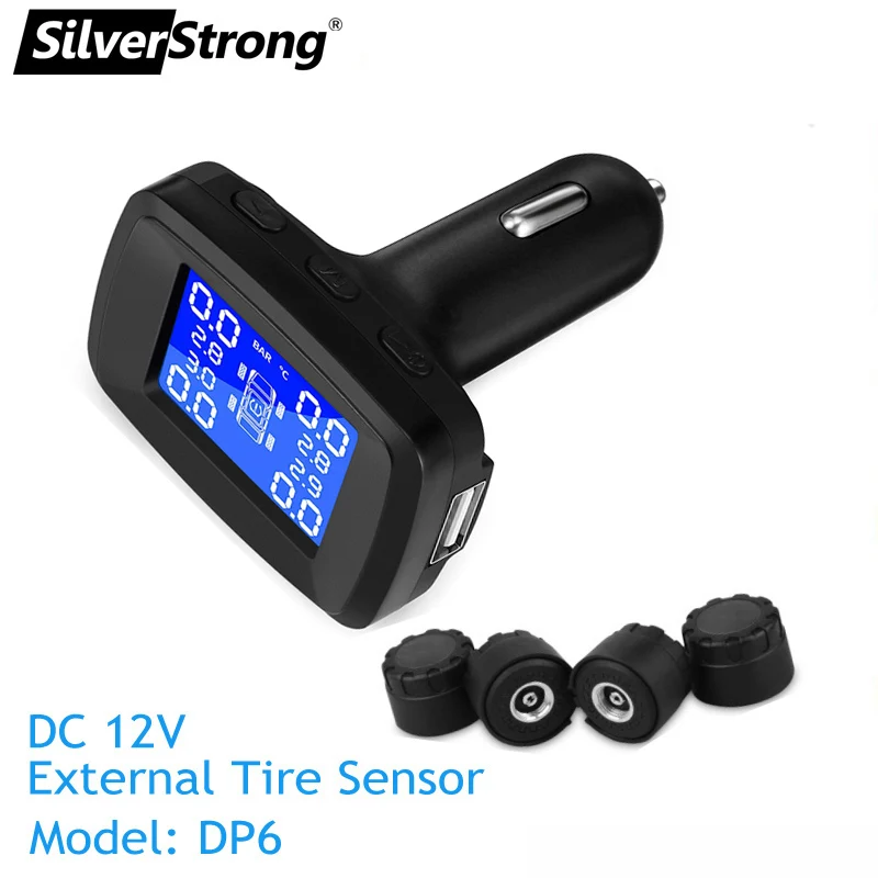 SilverStrong TPMS для Android автомобильный DVD автомобильная система контроля давления в шинах USB датчики давления в шинах Система мониторинга сигнализации 4 шт./комплект - Тип: IGNITOR External DP6