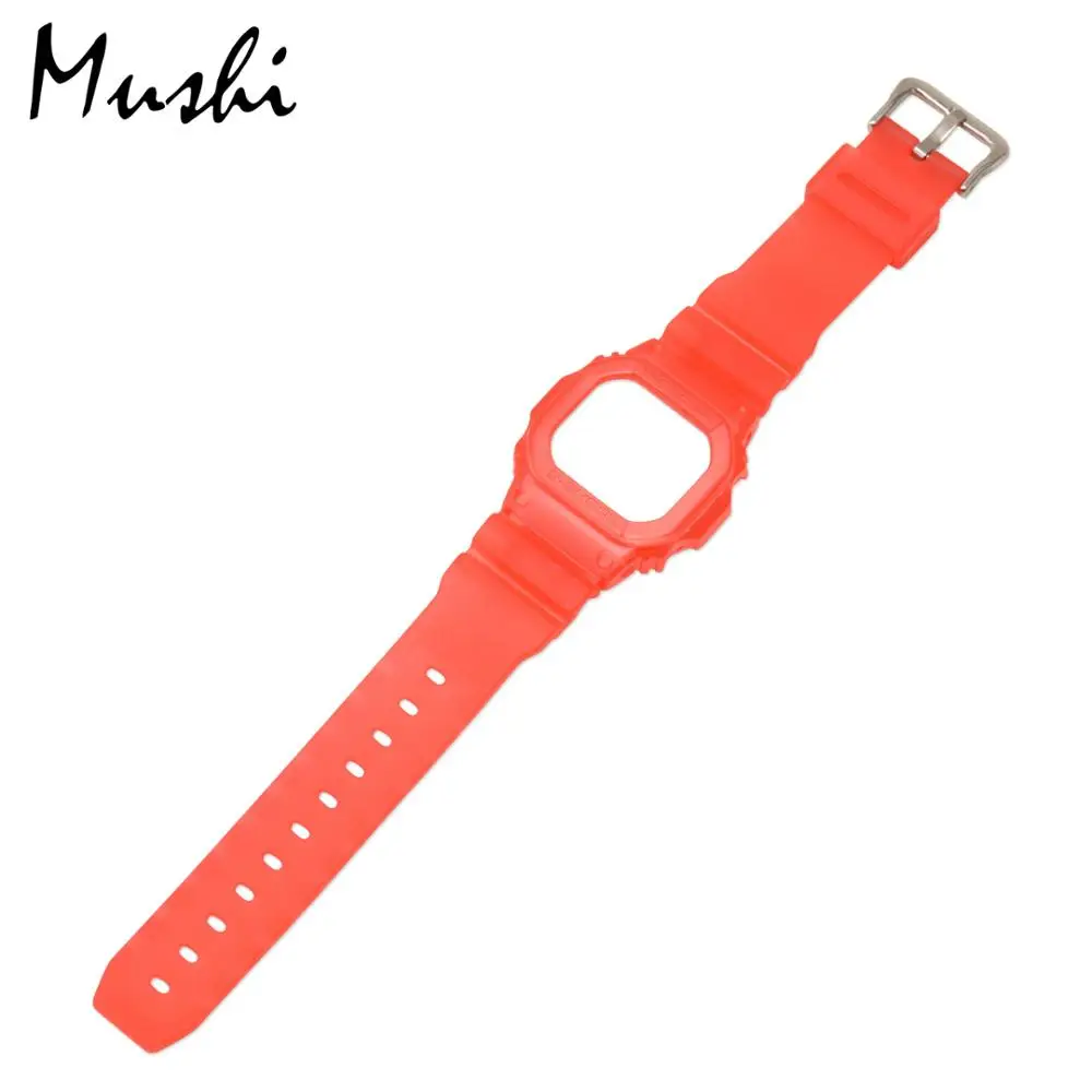 Red Часы Ms ремень для объектива с оптическими зумом Casio DW-5600 GWX-5600 GW-5000 цвет: черный, синий красный зеленый Для мужчин пряжкой Смотреть полоса чехол+ инструмент - Цвет ремешка: Red