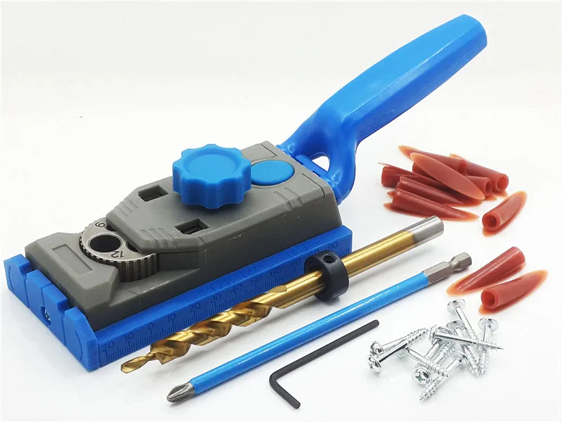Titanium Round Shank Деревообрабатывающий Карманный Дырокол 9,5 мм сверлильная направляющая втулка для Kreg ручного пилота для бурения дерева дюбель отверстие пилы Мастер система Комплект - Color: Titanium Round Shank