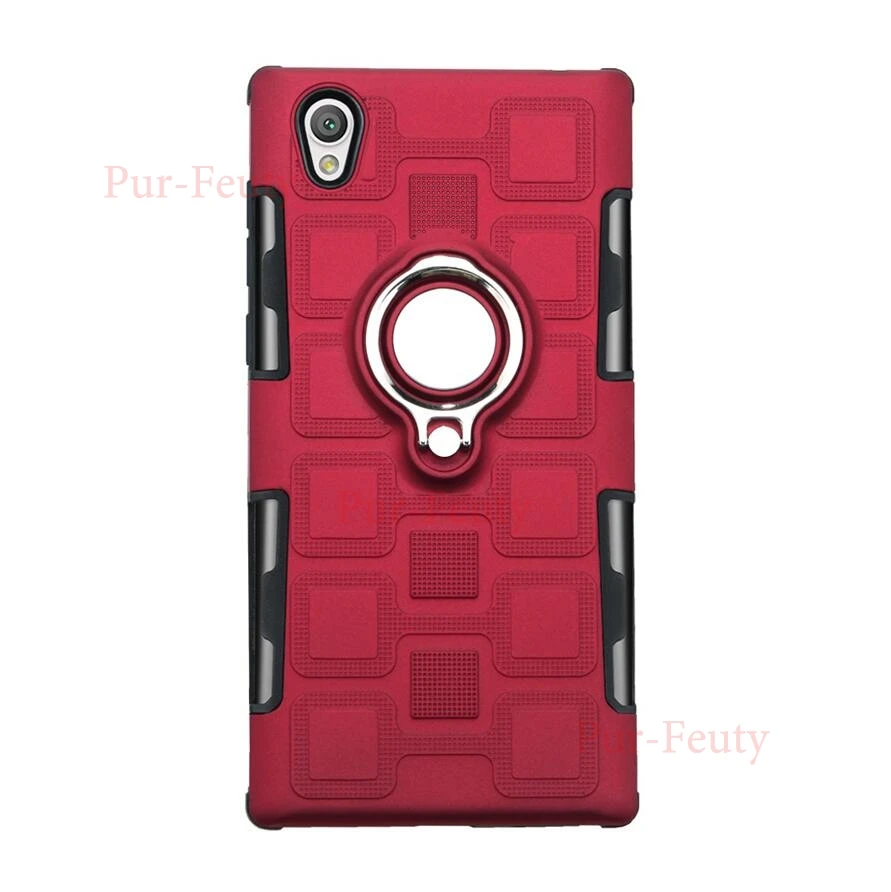 Красный Чехол для sony Xperia L1 G3312 XperiaL1, силиконовое кольцо на палец, роскошный противоударный держатель, тонкая задняя крышка для sony Xperia L 1 G 3312 - Цвет: Красный