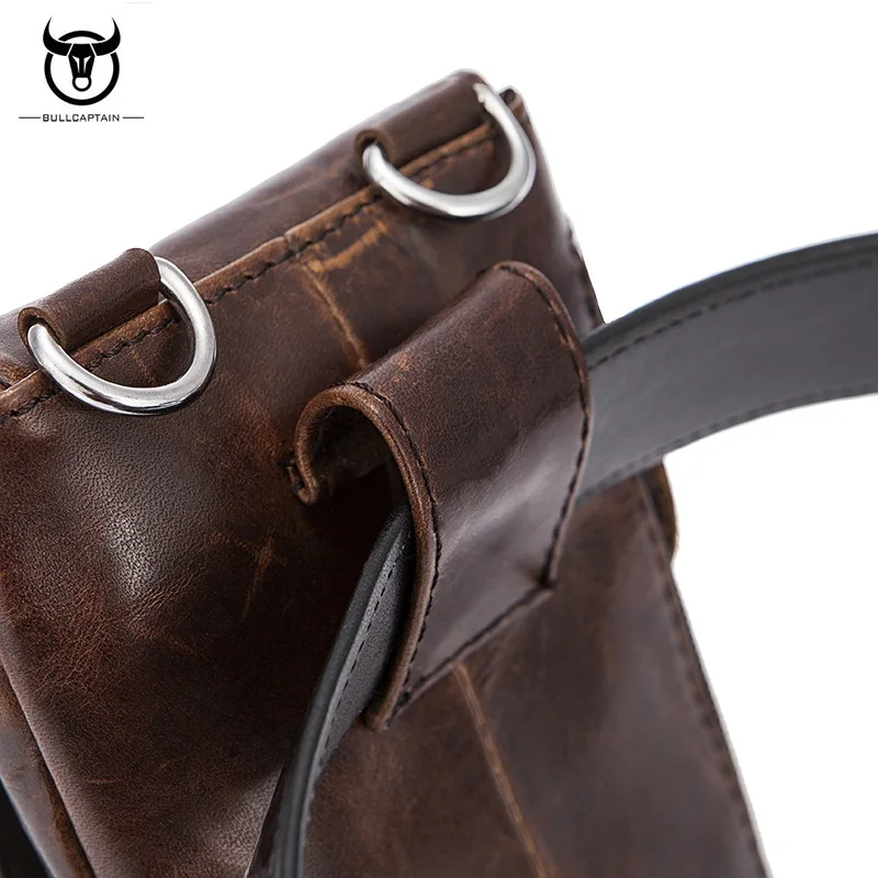 Поясная Сумка BULLCAPTAIN из натуральной кожи многофункциональная Мужская поясная