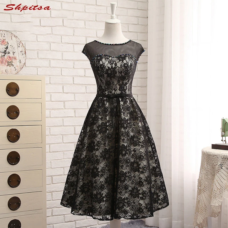 

Официальное короткое Кружевное женское сексуальное платье для выпусквечерние вечера маленькое черное платье vestidos de coctel festa curto