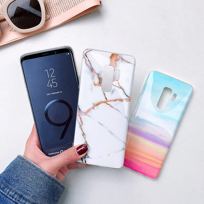 Модный силиконовый мраморный чехол для samsung Galaxy S10e S10 Lite S9 S8 Plus S7 edge Note 9 8 Coque |