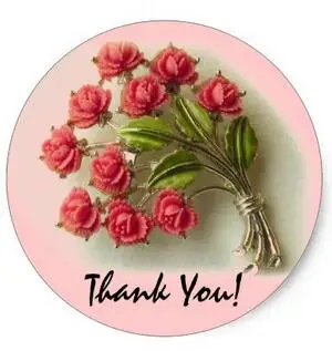 

1.5inch Vintage Roses Thank you Sticker