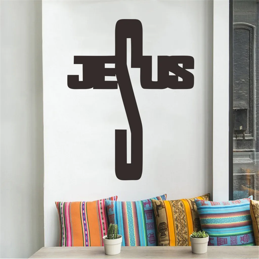KAKUDER Christian Jesus Cross Art домашний декор самоклеющийся ПВХ винил съемная Наклейка на