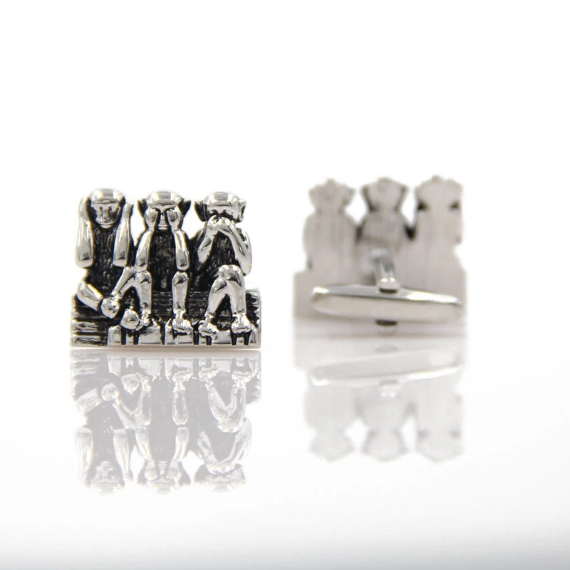 Тройная рубашка с обезьяной высокое качество запонки для мужчин забавными