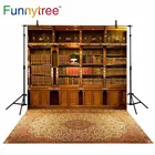 Фон Funnytree для фотостудии, с изображением деревянного ковра, библиотеки, книжной полки