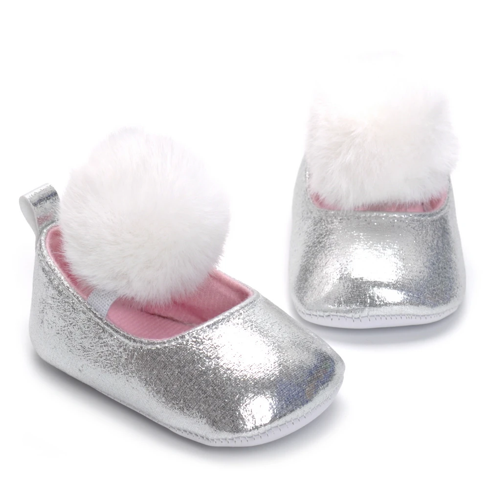 

2019Baby Girl Toddler Shoes Cute Big Ball Elastic Belt PU Princess Soft Soles Baby Shoes New Born Shoes For Girl Babygirl Shoes