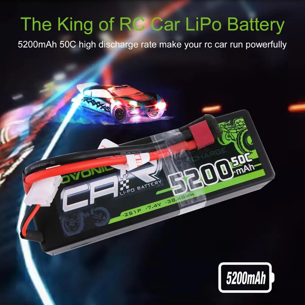 Аккумуляторная батарея Ovonic LiPo 5200 мАч 7 4 В 2S 50C 100C Твердый Чехол для 1/8 1/10 бандита Emaxx