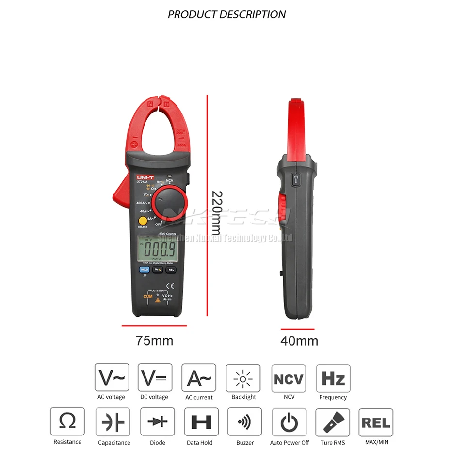 UNI-T цифровой клещи UT213C UT213B UT213A True RMS мультиметр Авто Диапазон температуры AC DC Амперметр Res емкость Freq NCV
