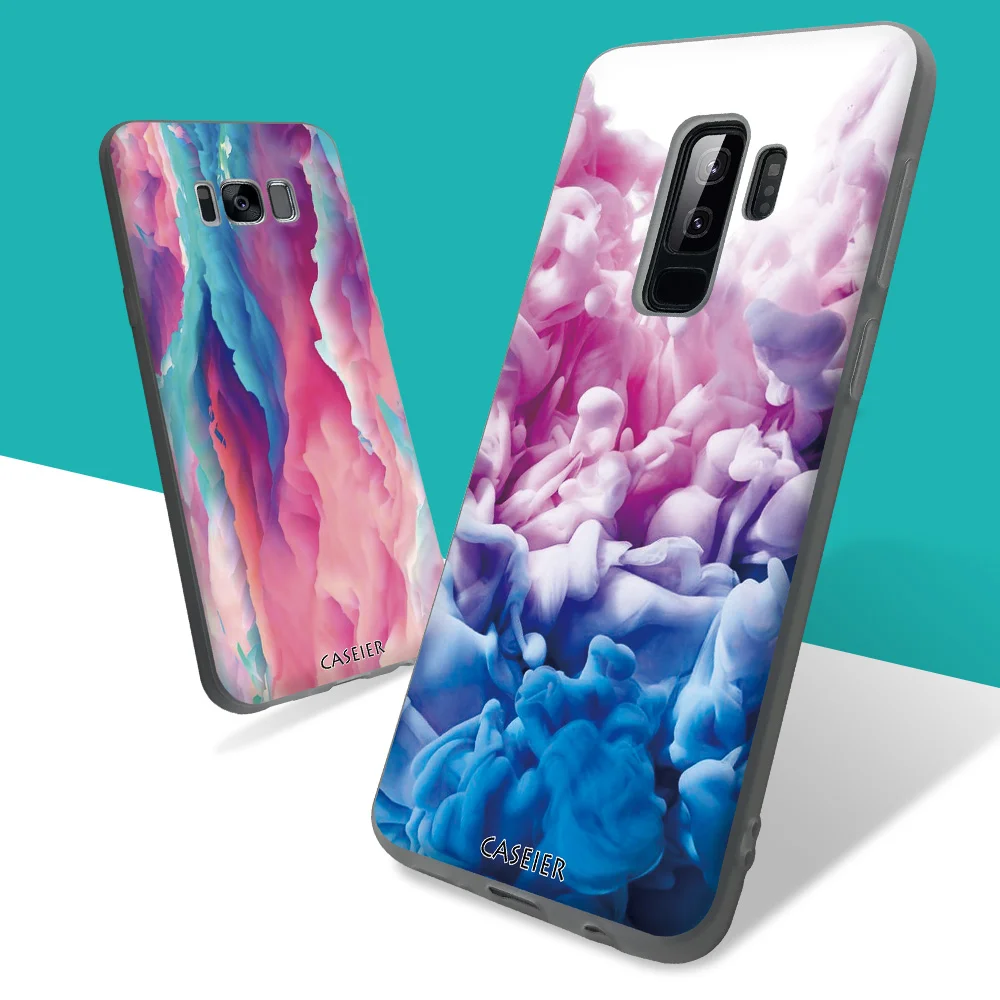 CASEIER цветной дымчатый чехол для телефона Samsung S9 S8 S10 S10E Plus S7 Edge J720 EU J7 2017 A7 Shell |