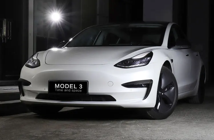 LUCKEASY автомобильный бампер из углеродного волокна модификация для Tesla модель 3- защита фар украшение