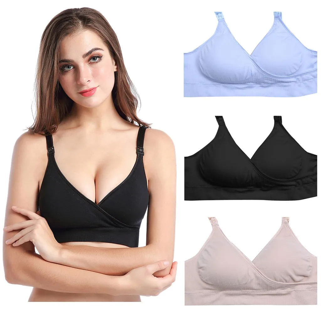 

LONSANT Maternity Bra adjusted straps Cotton solid comfy Nursing Bra Pregnant Women Breastfeeding Bra Maternity Underwear