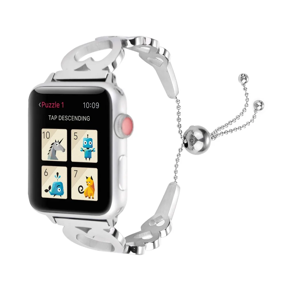 Модный браслет из нержавеющей стали для женщин ремешок часов Apple Watch series 4 3 2 1