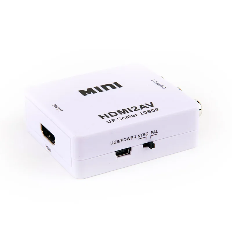 Мини HDMI К AV адаптер Поддержка аудио и видео (CVBS) к преобразователь RCA AV/CVSB L/R 1080P