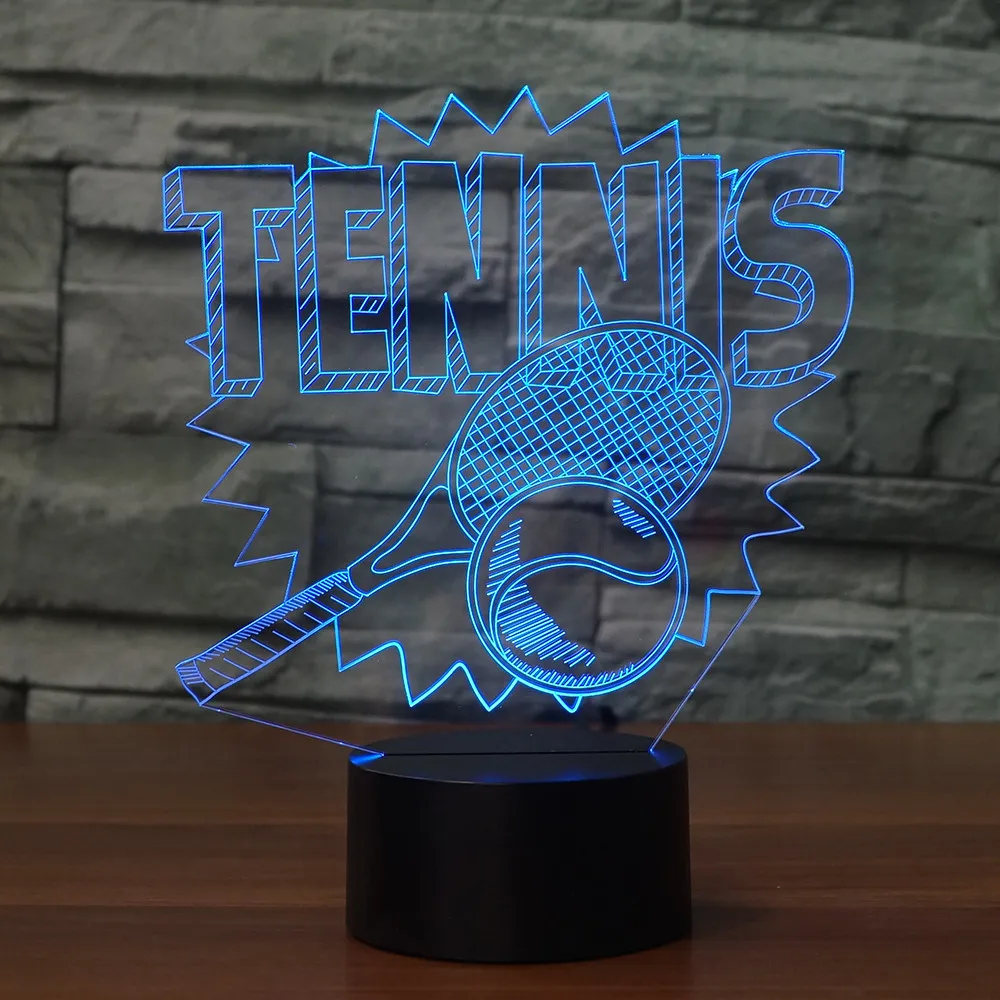 Акриловые 3D ночник Иллюзия атмосфера LED USB настольная лампа спортивный теннис