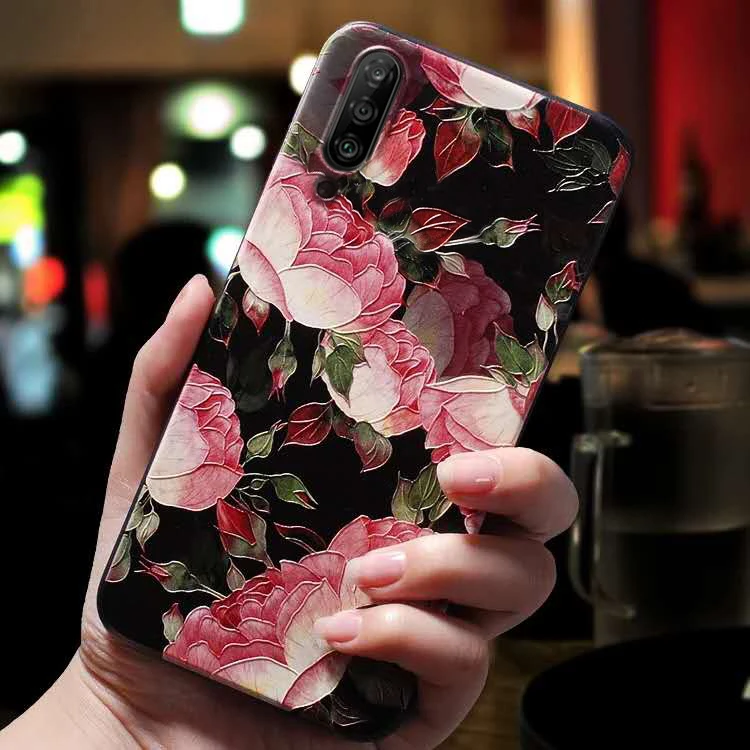 Чехол для Samsung A70 чехол Galaxy силиконовый с милыми синими и красными цветами розы 360