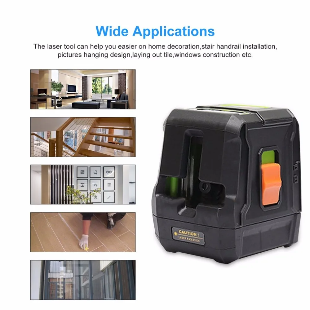 Портативный лазерный нивелир Зеленый Красный Луч 2 линии выравнивающий