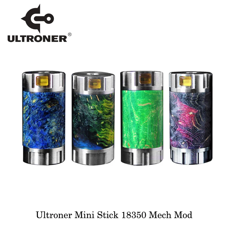 Электронные сигареты Ultroner Mini Stick 18350 мех мод 24 мм Диаметр питание от одного 18350 стабилизированного дерева Vape испаритель