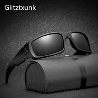 glitztxunk polarized sunglasses men women brand designer driving square black frame sun glasses male sports goggle uv400 okular