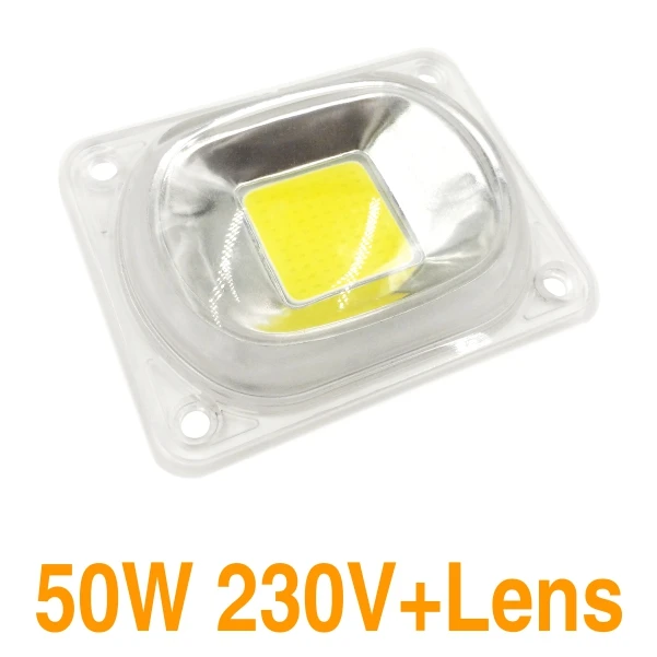 220V 50W 1 комплект светодиодный COB чип с отражателем объектива Смарт IC чип 50 Вт 30 Вт 20 Вт AC 230 В DIY для Светодиодный прожектор нужен радиатор для охлаждения - Испускаемый цвет: 220V 50W