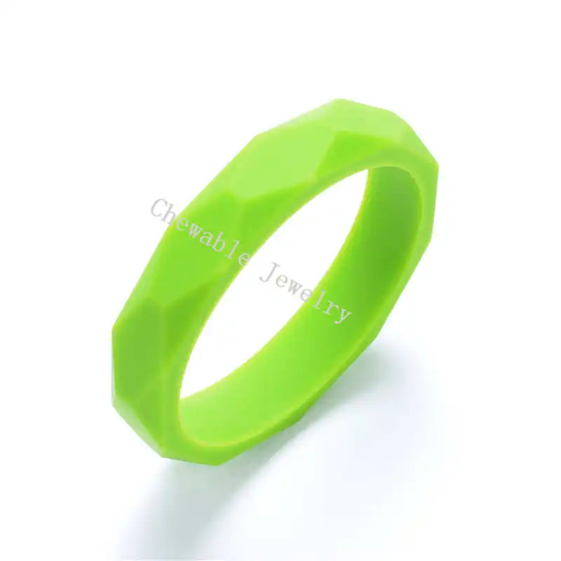 chartreuse Модные женские браслеты, 1 шт., силиконовые браслеты для прорезывания зубов для детей, BPA бесплатно,, Детские Жевательные Силиконовые Бусины - Окраска металла: chartreuse