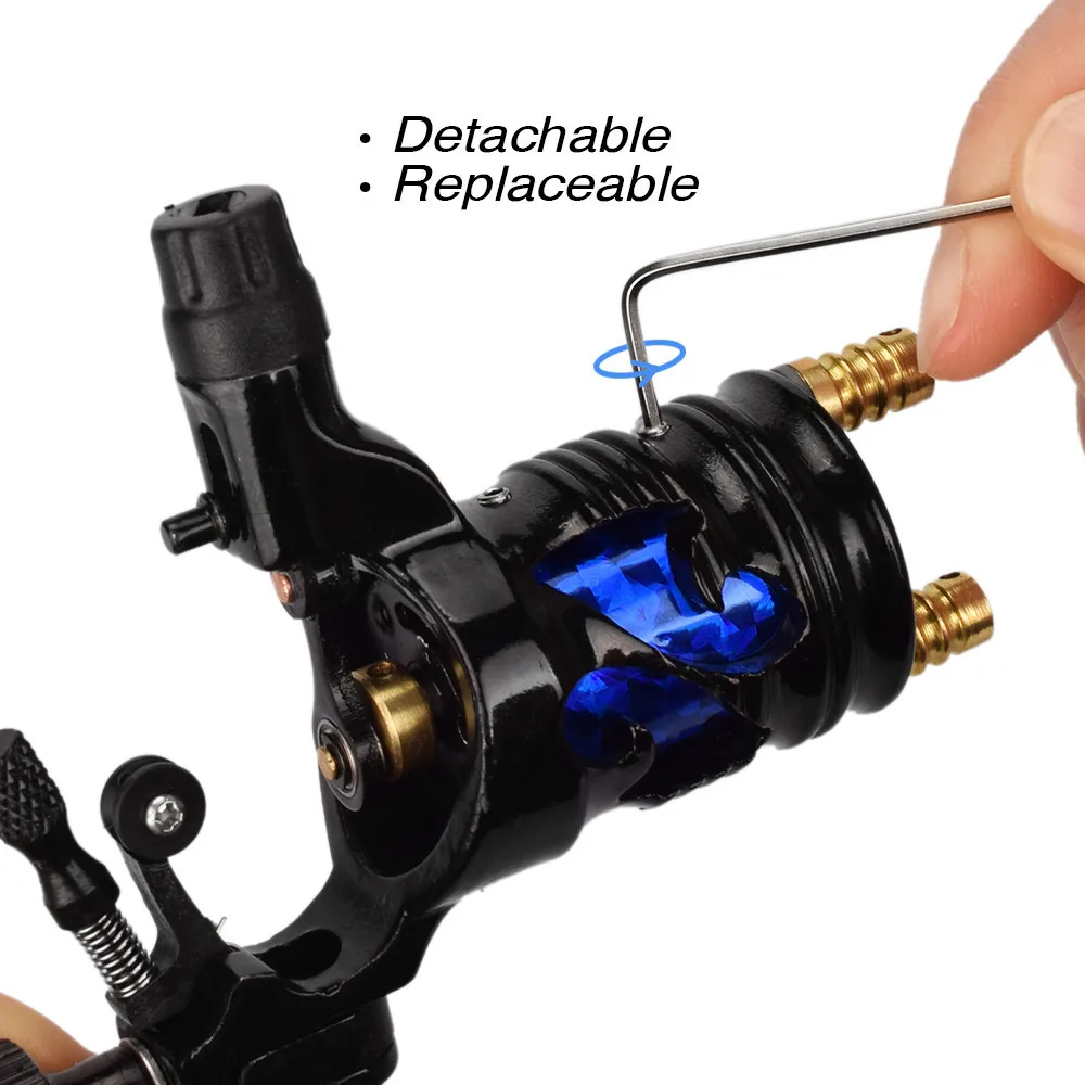 Черная машинка для татуировки из цинкового сплава с вращающимся двигателем