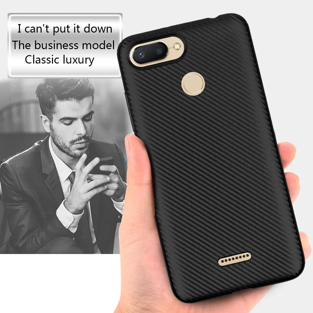 LOKAKA Case For Xiaomi redmi 6 redmi6 Luxury Full Protective Carbon Fiber Soft TPU Cover Cases Phone Bags |