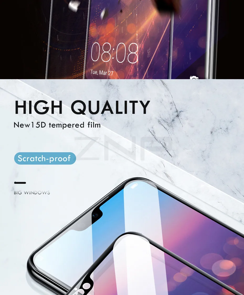 ZNP 15D Защитное стекло для huawei mate 20 10 Lite P20 Pro защита экрана закаленное стекло для huawei P20 Lite Pro пленка