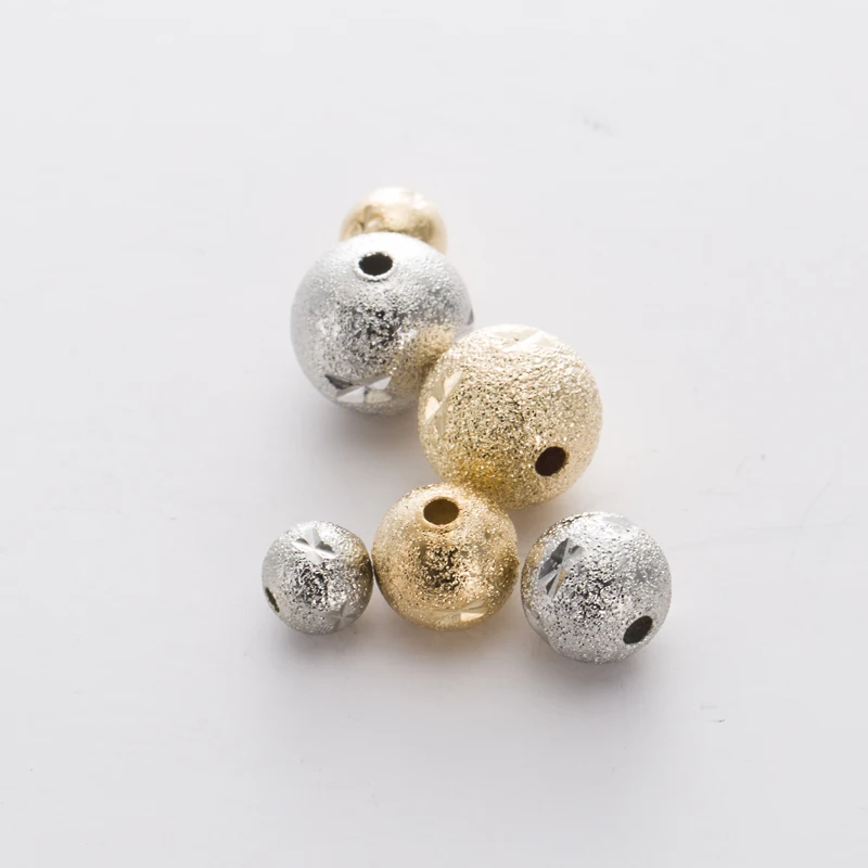 

6-10MM Fashion Frosted Copper Beads Earrings Necklaces Bracelets Accessories For Jewelry Making Hand Made Diy Materials